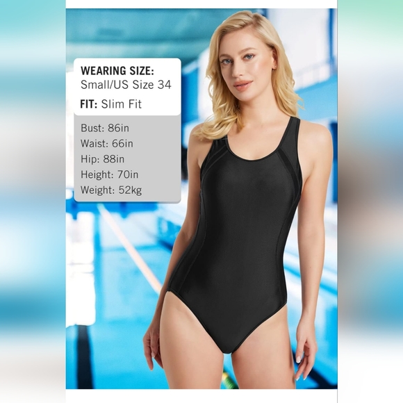 Baleaf One Piece Racerback Swim Suit Size 34 NWT - Picture 8 of 12
